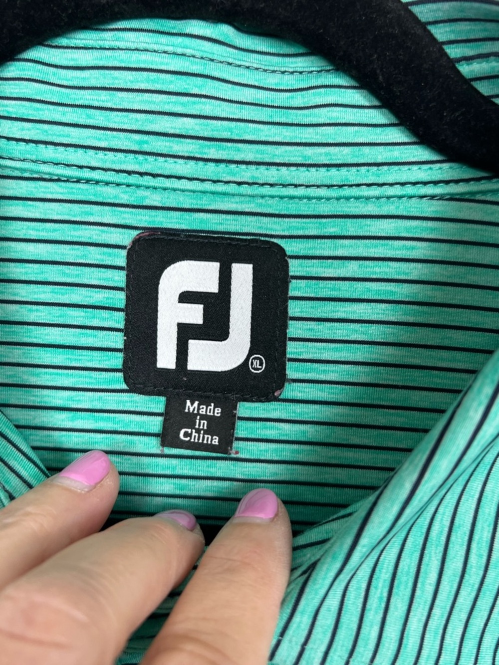 FootJoy men's performance striped golf polo shirt Size XL - Picture 5 of 12